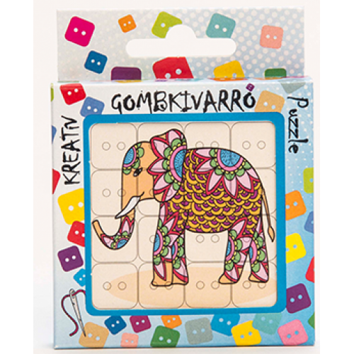 Gombkivarró Puzzle, elefánt